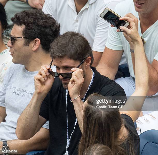 Hilary Swank and Ruben Torres seen at USTA Billie Jean King National Tennis Center on September 10, 2016 in the Queens borough of New York City.