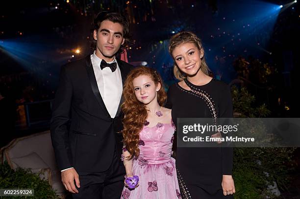 Actors Blake Michael, Francesca Capaldi and G Hannelius attend the Creative Arts Ball at Microsoft Theater on September 10, 2016 in Los Angeles,...