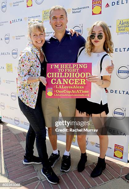 Philip Rosenthal , wife Monica Horan Rosenthal and daughter Lily Rosenthal attend the 7th annual L.A. Loves Alex's Lemonade at UCLA on September 10,...