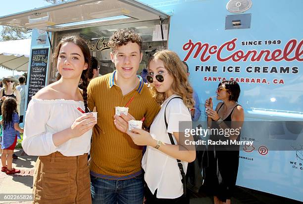 Actors Sarah Gilman, Nolan Gould, and Lily Rosenthal attend the 7th annual L.A. Loves Alex's Lemonade at UCLA on September 10, 2016 in Los Angeles,...