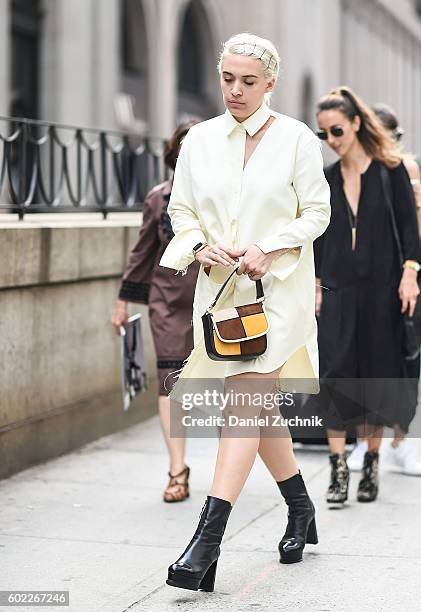 Guest is seen outside the Jonathan Simkhai show during New York Fashion Week Spring 2017 on September 10, 2016 in New York City.