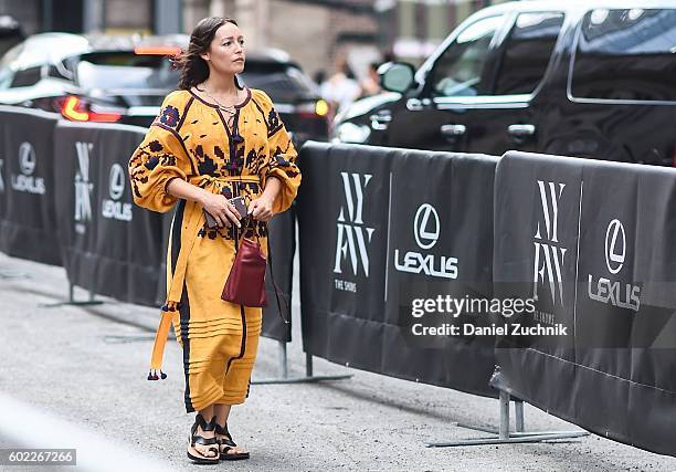 Rachael Wang is seen outside the Jonathan Simkhai show during New York Fashion Week Spring 2017 on September 10, 2016 in New York City.