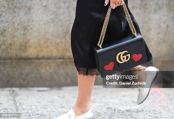 Bag detail seen outside the Jonathan Simkhai show during New York Fashion Week Spring 2017 on September 10, 2016 in New York City.