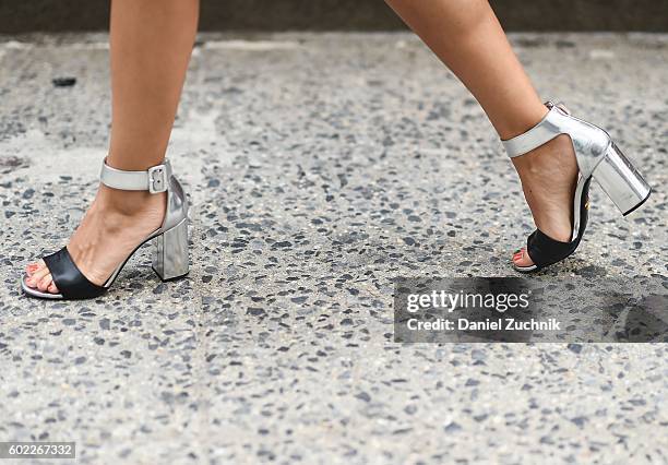 Heels detail seen outside the Jonathan Simkhai show during New York Fashion Week Spring 2017 on September 10, 2016 in New York City.