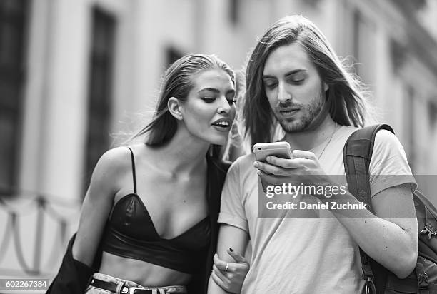 Models are seen outside the Jonathan Simkhai show during New York Fashion Week Spring 2017 on September 10, 2016 in New York City.