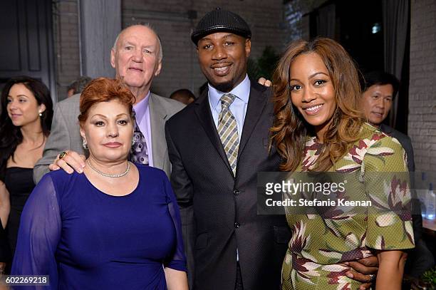 Linda Wepner, Chuck Wepner, Lennox Lewis and Violet Chang at The Bleeder TIFF party hosted by GREY GOOSE Vodka at Storys Building on September 10,...