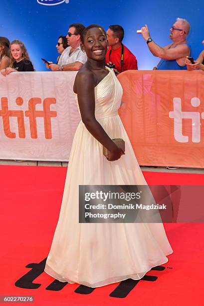 Actress Madina Nalwanga attends the 'Queen of Katwe' premiere during the 2016 Toronto International Film Festival at the Roy Thomson Hall on...