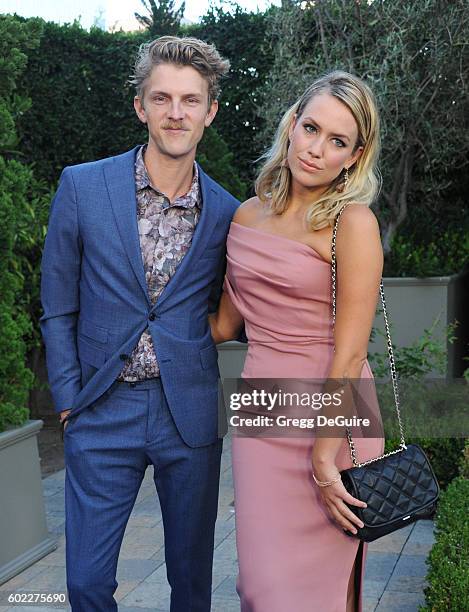 Musician Mark Pontius of Foster The People and girlfriend Caroline arrive at Mercy For Animals Hidden Heroes Gala 2016 at Vibiana on September 10,...