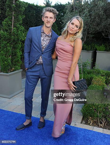 Musician Mark Pontius of Foster The People and girlfriend Caroline arrive at Mercy For Animals Hidden Heroes Gala 2016 at Vibiana on September 10,...