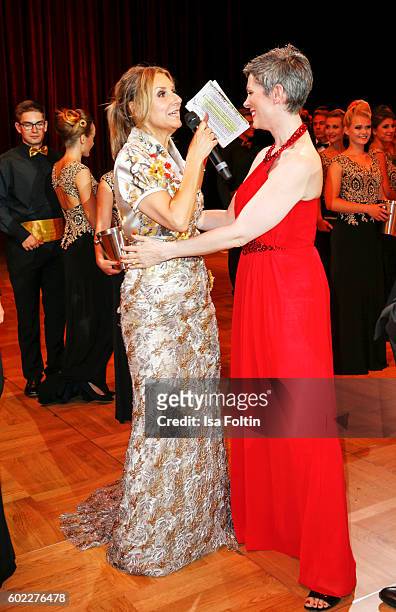 Singer and moderator Kim Fisher and german actress Cheryl Shepard attend the Leipzig Opera Ball 2016 on September 10, 2016 in Leipzig, Germany.