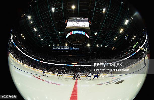 General view during the World Cup of Hockey game between Finland and Sweden at the Hartwell Areena on September 8, 2016 in Helsinki, Finland.