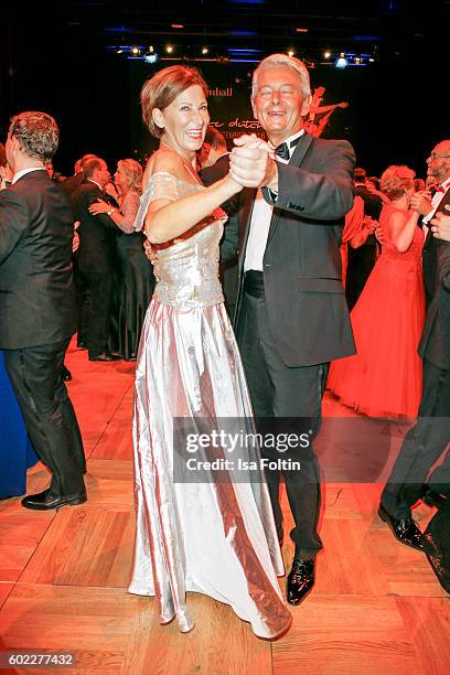 Fashion Designer Eva Lutz dance with a guest during the Leipzig Opera Ball 2016 on September 10, 2016 in Leipzig, Germany.