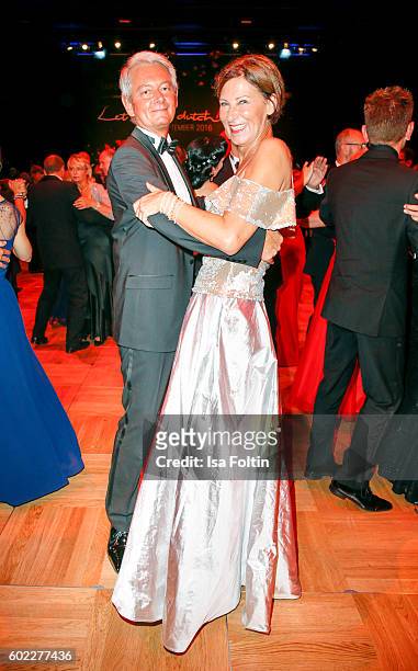 Fashion Designer Eva Lutz dance with a guest during the Leipzig Opera Ball 2016 on September 10, 2016 in Leipzig, Germany.