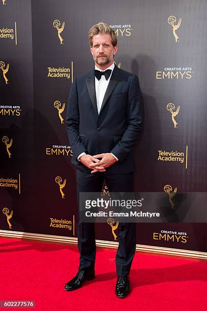 Actors Paul Sparks arrives at the Creative Arts Emmy Awards at Microsoft Theater on September 10, 2016 in Los Angeles, California.