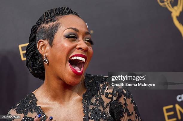 Actress Tichina Arnold arrives at the Creative Arts Emmy Awards at Microsoft Theater on September 10, 2016 in Los Angeles, California.