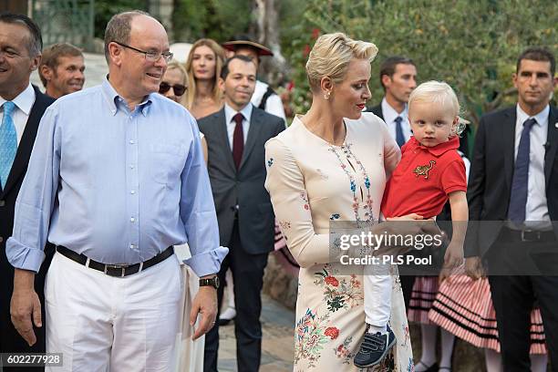 Prince Albert II of Monaco, Prince Jacques, Princess Charlene of Monaco attend the annual traditional 'Pique Nique Monegasque' on September 10, 2016...