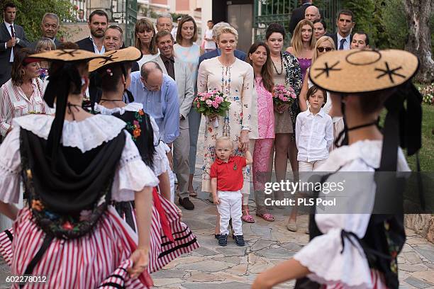 Princess Caroline of Hanover, Elisabeth-Anne de Massy, Prince Albert II of Monaco, Prince Jacques, Princess Charlene of Monaco and Melanie-Antoinette...