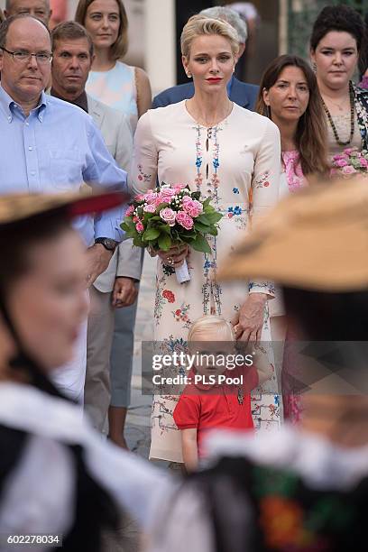 Prince Albert II of Monaco, Prince Jacques, Princess Charlene of Monaco attend the annual traditional 'Pique Nique Monegasque' on September 10, 2016...