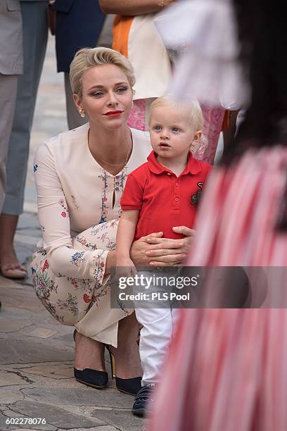 Princess Charlene and Prince Jacques of Monaco attend the annual traditional "Pique Nique Monagasque" on September 10, 2016 in Monaco, Monaco.