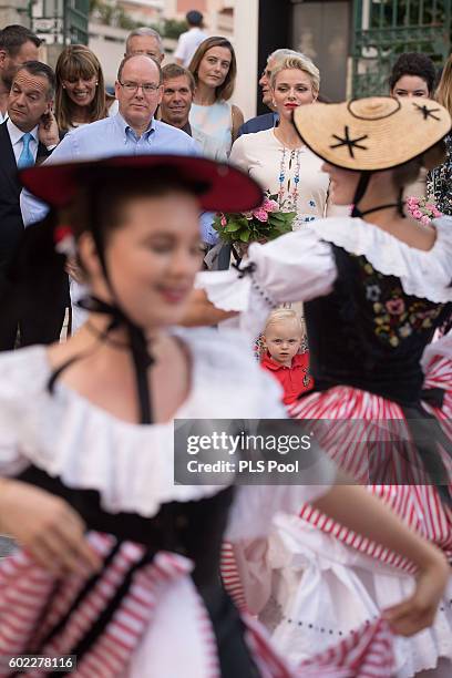 Prince Albert II of Monaco, Prince Jacques, Princess Charlene of Monaco attend the annual traditional 'Pique Nique Monegasque' on September 10, 2016...