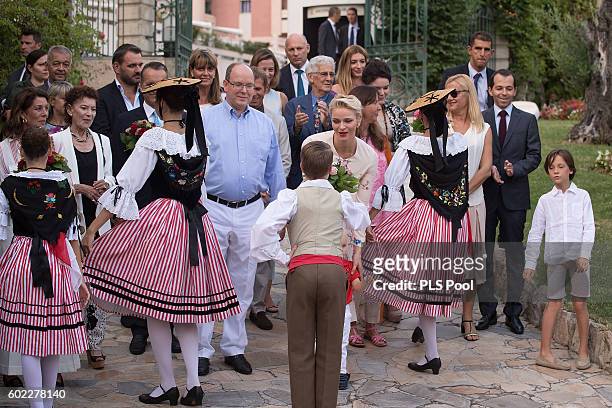 Princess Caroline of Hanover, Elisabeth-Anne de Massy, Prince Albert II of Monaco, Prince Jacques, Princess Charlene of Monaco and Melanie-Antoinette...