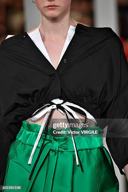 Model walks at Milly Ready to Wear Spring Summer 2017 fashion show during New York Fashion Week on September 9, 2016 in New York City.