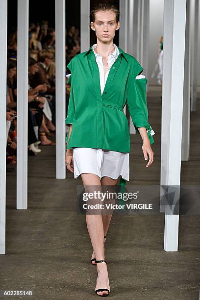 Model walks at Milly Ready to Wear Spring Summer 2017 fashion show during New York Fashion Week on September 9, 2016 in New York City.