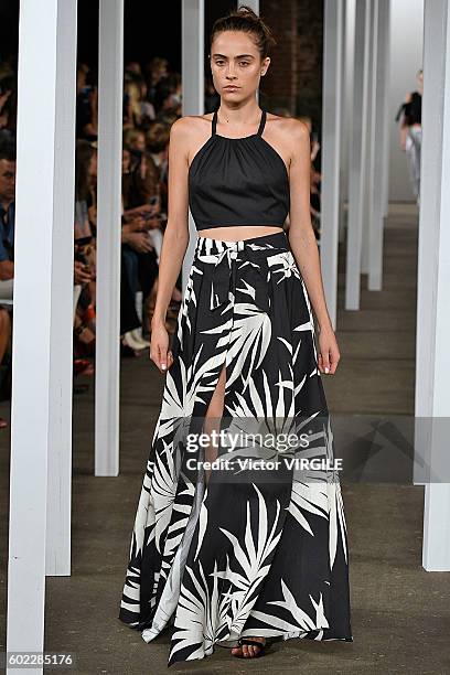 Model walks at Milly Ready to Wear Spring Summer 2017 fashion show during New York Fashion Week on September 9, 2016 in New York City.