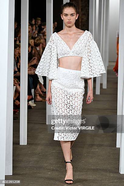 Model walks at Milly Ready to Wear Spring Summer 2017 fashion show during New York Fashion Week on September 9, 2016 in New York City.