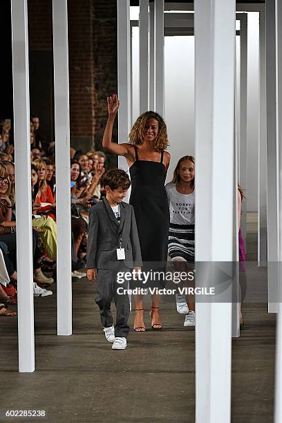 Fashion designer Michelle Smith walks at Milly Ready to Wear Spring Summer 2017 fashion show during New York Fashion Week on September 9, 2016 in New...