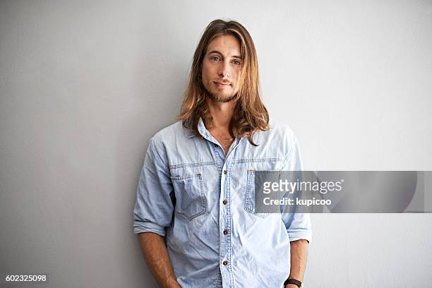 laid back and cool - long hair stock pictures, royalty-free photos & images