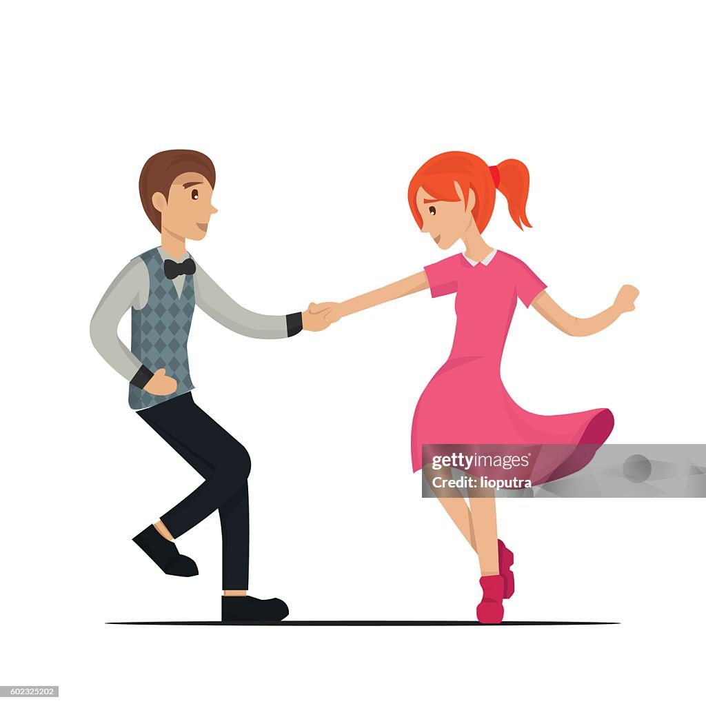 Valentines Day Card Vector Illustration Happy Couple Love Cartoon High-Res  Vector Graphic - Getty Images