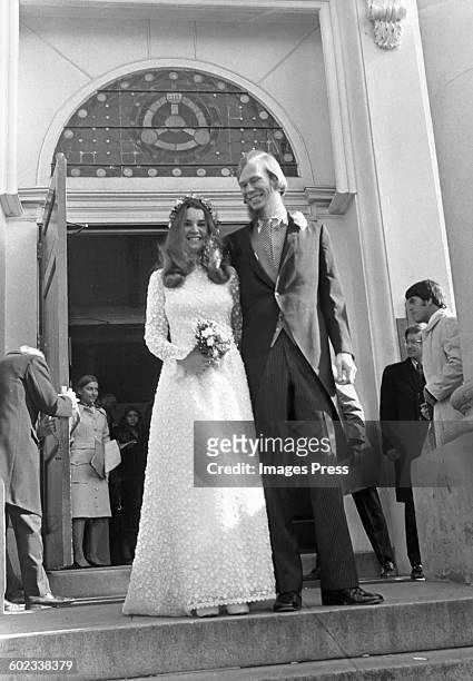 Kathleen Kennedy and David Townsend are married circa 1973 in Washington, DC.