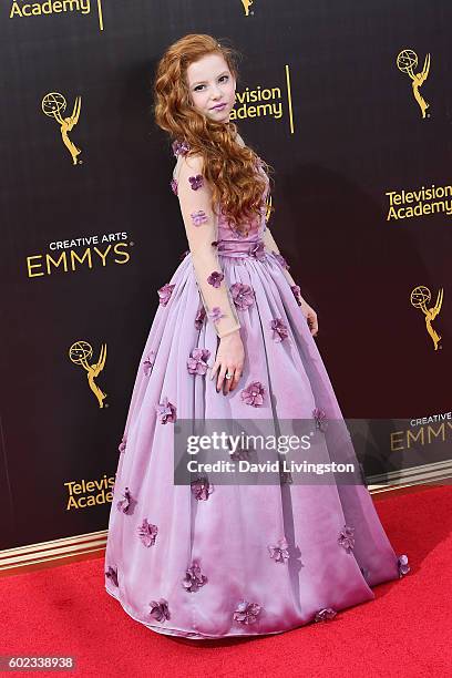 Actress Francesca Capaldi attends the 2016 Creative Arts Emmy Awards Day 1 at the Microsoft Theater on September 10, 2016 in Los Angeles, California.