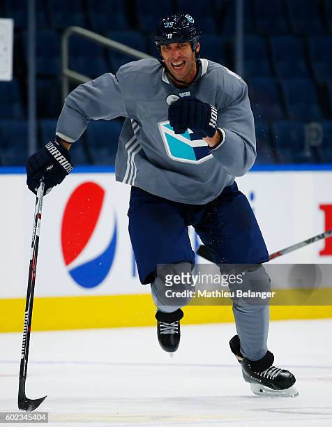 Zdeno Chara of Team Europe skates during a practice at the Centre Videotron on September 7, 2016 in Quebec City, Quebec, Canada.