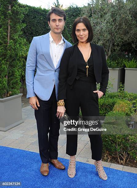 Actress Michelle Forbes and Oliver Edwin arrive at Mercy For Animals Hidden Heroes Gala 2016 at Vibiana on September 10, 2016 in Los Angeles,...