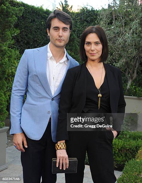 Actress Michelle Forbes and Oliver Edwin arrive at Mercy For Animals Hidden Heroes Gala 2016 at Vibiana on September 10, 2016 in Los Angeles,...