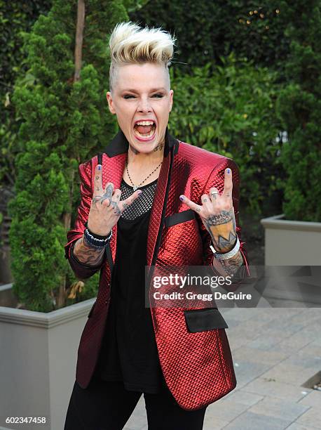 Singer Otep Shamaya arrives at Mercy For Animals Hidden Heroes Gala 2016 at Vibiana on September 10, 2016 in Los Angeles, California.