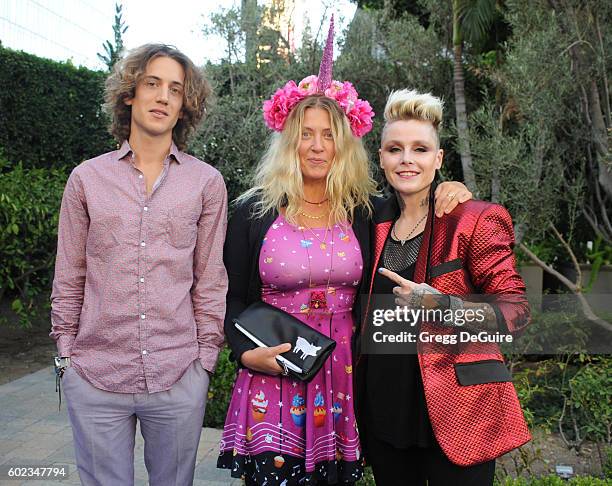 Maranda Pleasant and singer Otep Shamaya arrive at Mercy For Animals Hidden Heroes Gala 2016 at Vibiana on September 10, 2016 in Los Angeles,...