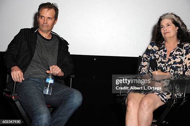 Actors Michael Biehn and Jenette Goldstein attend the Burbank International Film Festival's Presentation 30th Anniversary Screening Of "Aliens" held...