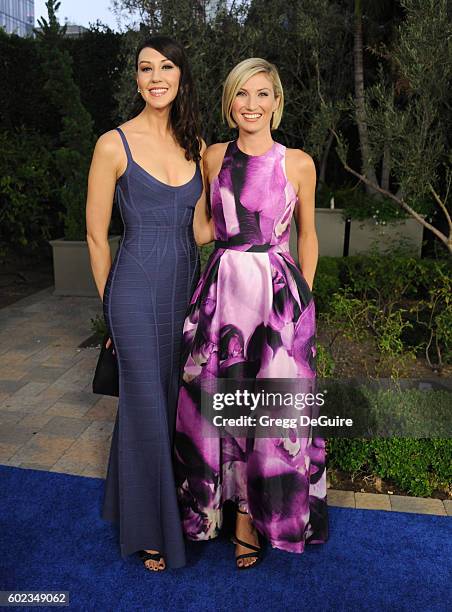 Caroline Love and Leslie Durso arrive at Mercy For Animals Hidden Heroes Gala 2016 at Vibiana on September 10, 2016 in Los Angeles, California.