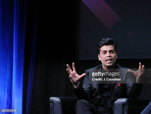 Director/actor Karan Johar speaks during the 2016 Toronto International Film Festival - In Conversation With... Karan Johar at Glenn Gould Studio at...