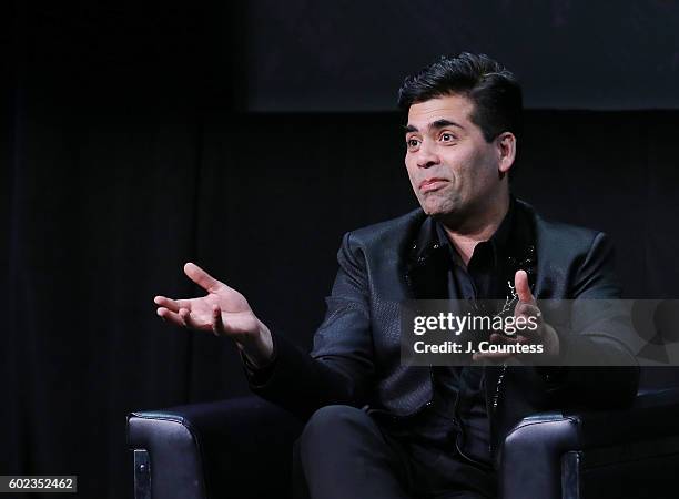 Director/actor Karan Johar speaks during the 2016 Toronto International Film Festival - In Conversation With... Karan Johar at Glenn Gould Studio at...