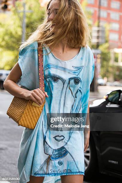 Sofia Sanchez de Betak outside the Lacoste show at Spring Studios on September 10, 2016 in New York City.