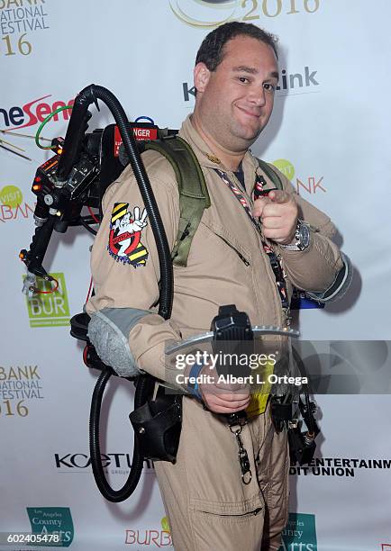 Cosplayer Charles Lewin of the Southland Ghostbusters attends the Burbank International Film Festival's After Party held at IATSE on September 10,...