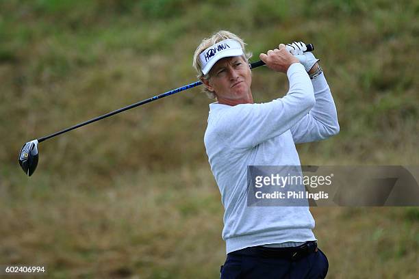 Philip Golding of England in action during the final round of the Paris Legends Championship played on L'Albatros Course at Le Golf National on...