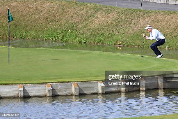 Philip Golding of England in action during the final round of the Paris Legends Championship played on L'Albatros Course at Le Golf National on...