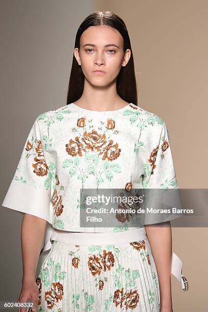 Model walks the runway at Victoria Beckham show during New York Fashion Week on September 11, 2016 in New York City.