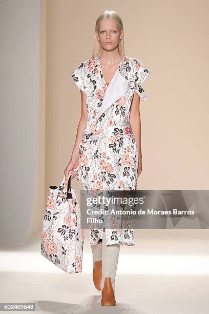 Model walks the runway at Victoria Beckham show during New York Fashion Week on September 11, 2016 in New York City.