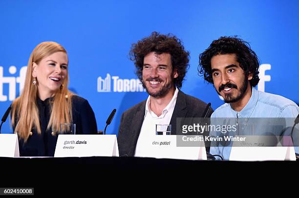 Actress Nicole Kidman, director Garth Davis and actor Dev Patel attend the "Lion" Press Conference during 2016 Toronto International Film Festival at...